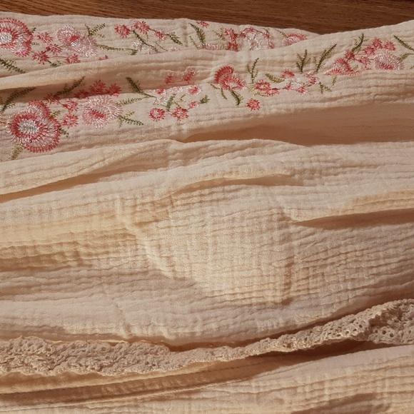 🍓NWOT POL Cream, Floral-Designed Gauze Joggers/Elastic Waist/Back Pockets (M) - Picture 3 of 8